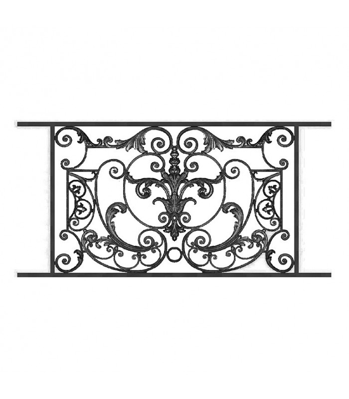 Garde-corps fonte AMBOISE 1200à1350x710mm longueur utile prêt à poser