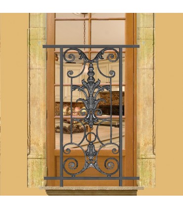 Balustrade en fonte modèle AMBOISE longueur utile 420 à 650mm hauteur du motif 910mm