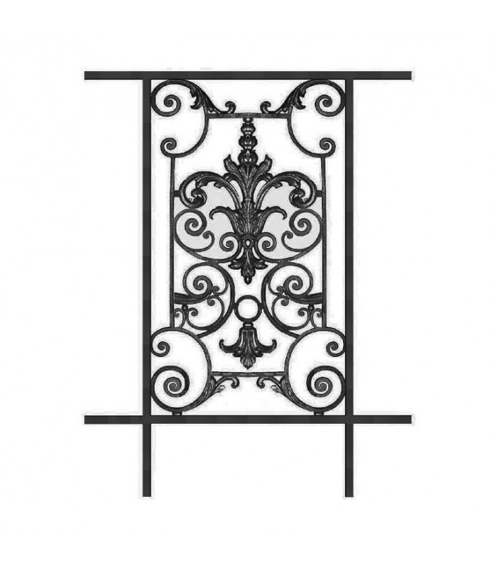 Balustrade fonte AMBOISE 600à750 x910mm longueur utile prête à poser avec chassis