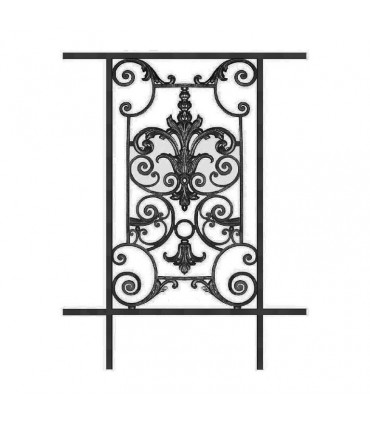 Balustrade en fonte modèle AMBOISE longueur utile 550 à 750mm hauteur du motif 910mm