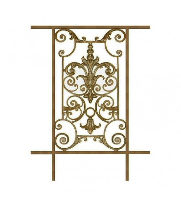Balustrade en fonte modèle AMBOISE longueur utile 550 à 750mm hauteur du motif 910mm