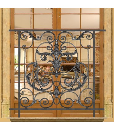 Balustrade en fonte modèle AMBOISE longueur utile 850 à 1050mm hauteur du motif 910mm