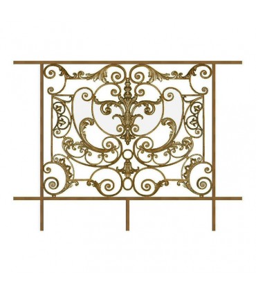 Balustrade en fonte modèle AMBOISE longueur utile 1200 à 1350mm hauteur du motif 910mm