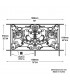 Balustrade en fonte modèle AMBOISE longueur utile 1650 à 1850mm hauteur du motif 910mm