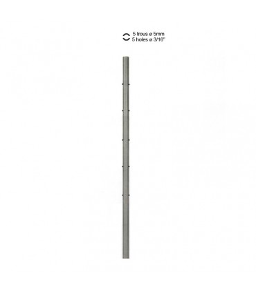 Poteau intermédiaire fixation à l'anglaise, pour montage cable traversant ø4mm INOX 316