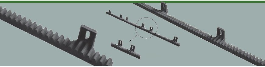 Crémaillères en polyamide pour coulisser les portails légers coulissants.