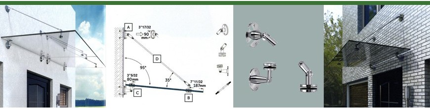 Marquises en verre et inox
