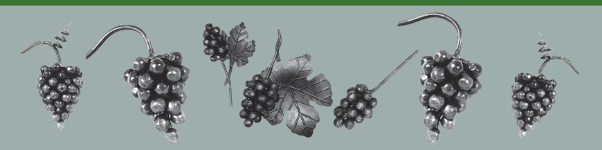 Grappe de raisins fer forgé 140 x 70 mm décoration grilles,pergolas,portails, 