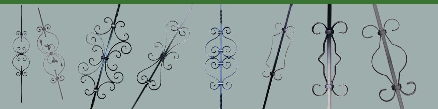 Balustres assemblés en fer forgé